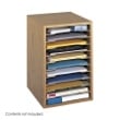 Safco Vertical Desk Top Sorter - 11 Compartment 9419MO (Medium Oak) ES3835