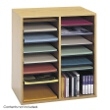 Safco Wood Adjustable Literature Organizer, 16 Compartment 9422MO (Medium Oak) ES3839