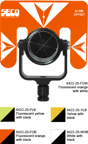 Seco Rear Locking 62 mm Premier Prism Assembly with 5.5" x 7" Target (5 Colors Available) ES3079