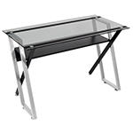 Studio Designs Colorado Metal And Glass Writing Desk - Silver and Black - 50707 ES6798