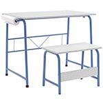 Studio Designs 2 Piece Project Center Includes Art Table With Paper Roll And Bench - Blue and Spatter Gray - 55126 ET11186