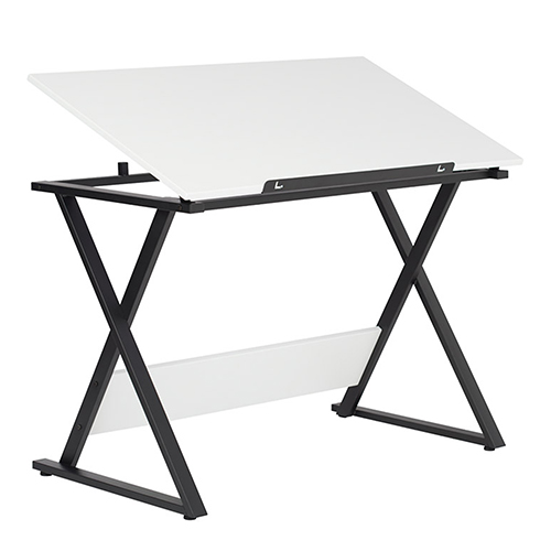 Photograph of Studio Designs Axiom Student Drawing Table With Tilting Top - Charcoal and White - 13353