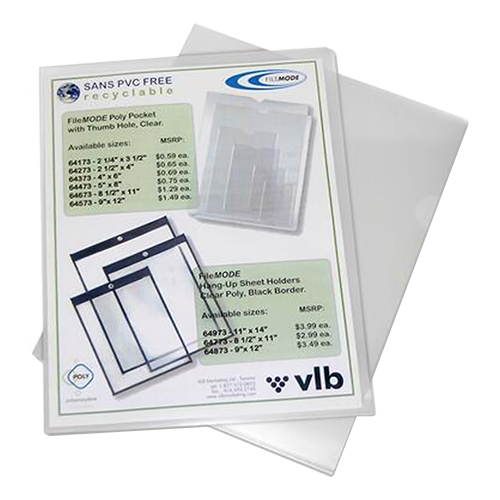  VLB Letter Size (8 1/2&quot; x 11&quot;) Filemode Poly View Folder, 10/Pack - Clear - 60273
