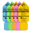 ROLLabels Junior (5 Packs of 50 Labels - Assorted Fluorescent Colors) ES1078
