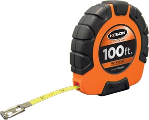 Keson 100' Steel Blade Measuring Tape with Speed Rewind