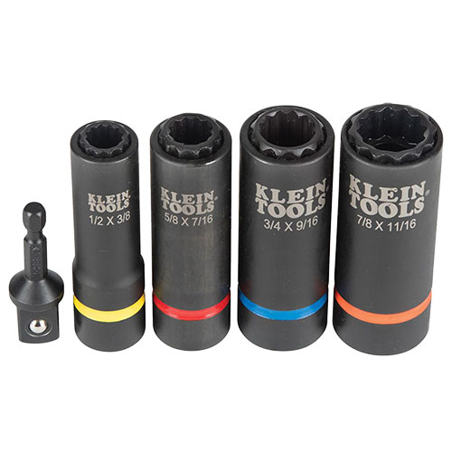 Photograph of Klein Tools 5-Piece 2-in-1 Impact Socket Set - 66040