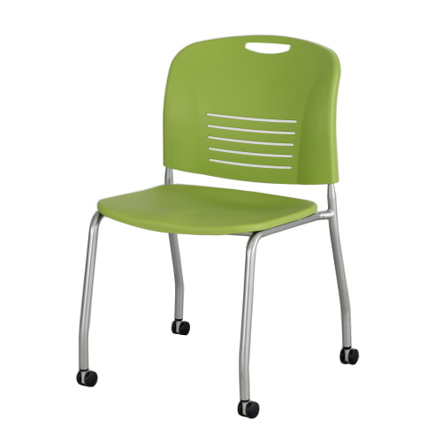 Photograph of the Safco Vy Straight Leg w/ Caster - 2 Pack - (Green) 4291 Safco Vy Straight Leg w/ Caster is a plastic guest chair rated up to 350 lbs.