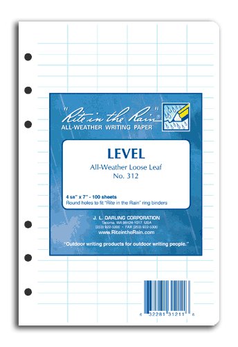 Rite-in-the-Rain All-Weather Level Pattern Loose Leaf Sheets (100 Sheet Pack) 9092-02