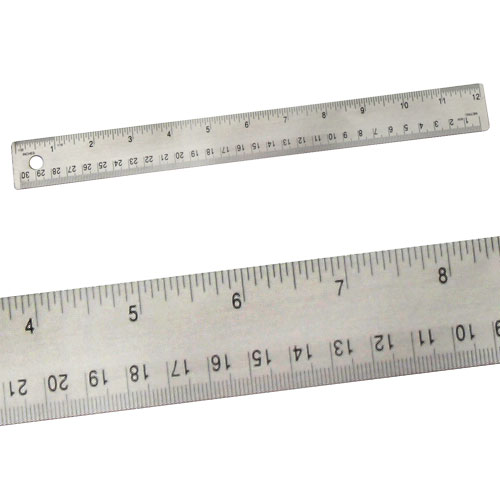 Alumicolor 8012 - 12 Stainless Steel Ruler with Non-Slip Cork Back