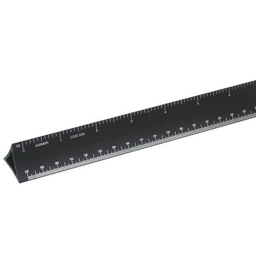 Alumicolor 3030-9 - 12 Triangular Architect Scale - Black