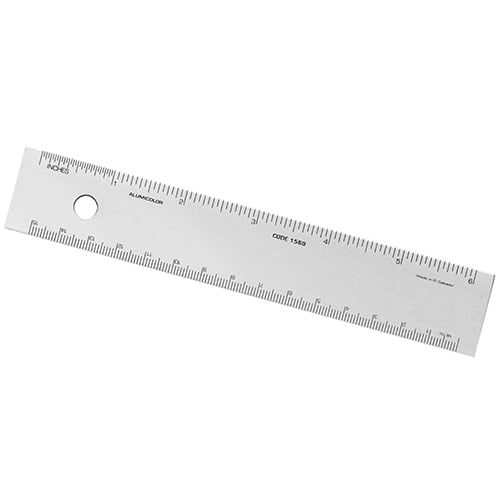 Alumicolor - 6&quot; Straight Edge Aluminum Ruler with Center-Finding Back - (2 Colors Available) - Promo