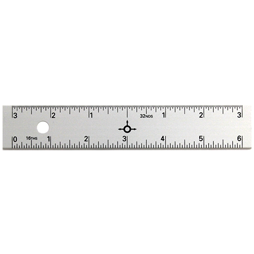 Alumicolor 6 Straight Edge Aluminum Ruler with Center-Finding Back  Promotional Product, Available in 2 different colors - EngineerSupply