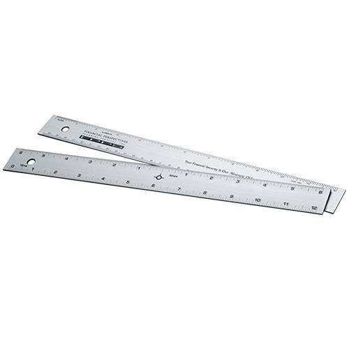  Alumicolor - 8&quot; Straight Edge Aluminum Ruler with Center-Finding Back, Silver - 1590-1-Promo