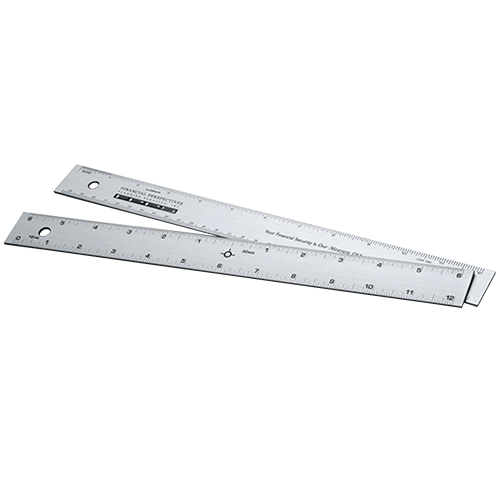 Alumicolor 8 Straight Edge Aluminum Ruler with Center-Finding Back,  Silver-1590-1 Promotional Product - EngineerSupply