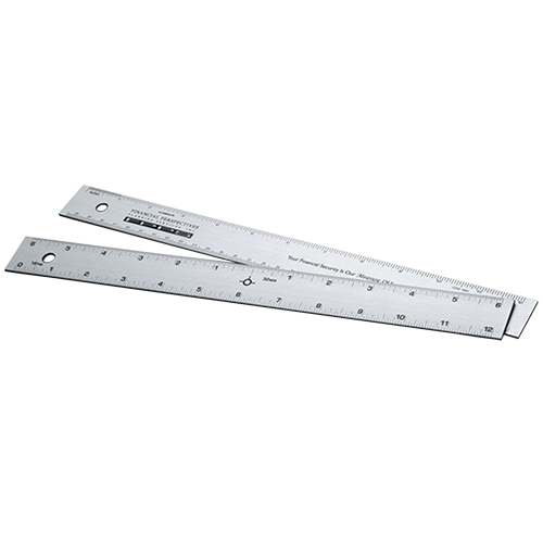 15" Straight Edge Aluminum Ruler With Center-Finding Back