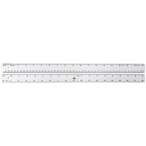  Alumicolor - 18&quot; Straight Edge Aluminum Ruler with Center-Finding Back, Silver - 1593-1-Promo