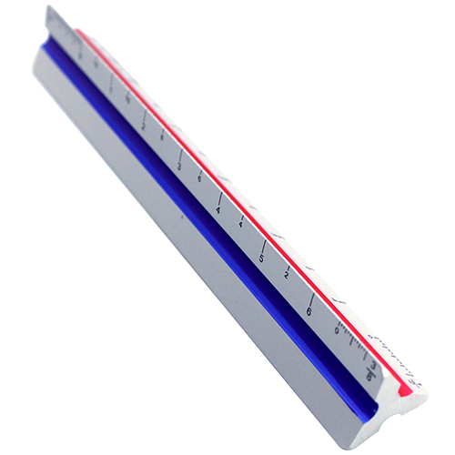 Alumicolor - 6" Color-Coded Architect Solid Scale, Silver - 3056-1B-Promo