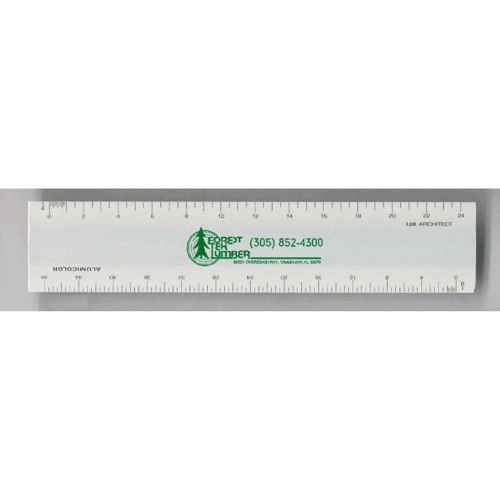 Alumicolor 6" L2R 4-Bevel Architect Scale, Silver - 3135-1-Promo