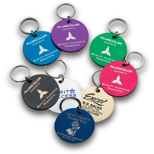 Alumicolor Large Round Aluminum Key Tag - (7 Colors Available) - Promo