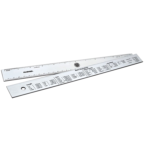  Alumicolor - 12&quot; Ruler with Metric Conversions Table On Back, Silver - 4300-1-Promo