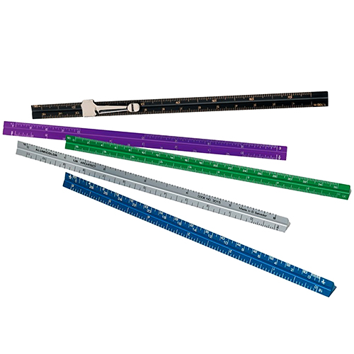  Alumicolor - 6&quot; Common-Man 3-Sided Pocket Ruler - (7 Colors Available) - Promo