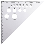 Alumicolor - 6" 45/90 Degree Aluminum Drafting Triangle, Silver - 5280-1-Promo ET15668-Promo