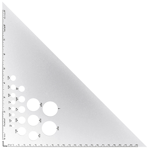  Alumicolor - 10&quot; 45/90 Degree Aluminum Drafting Triangle, Silver - 5282-1-Promo