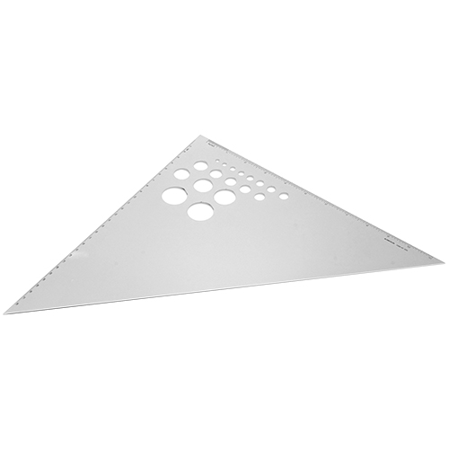  Alumicolor - 12&quot; 45/90 Degree Aluminum Drafting Triangle, Silver - 5283-1-Promo