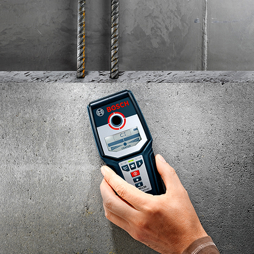 Bosch Wall Scanner GMS120 finds magnetic and non-magnetic metals, power cables, wooden substructures or even plastic pipes with maximum reliability and precision.