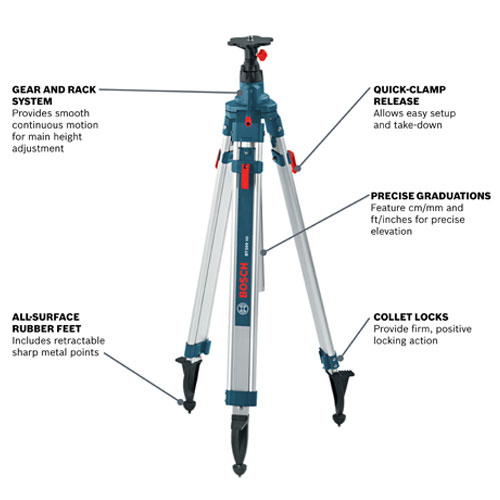 Bosch Heavy-Duty Aluminum Elevator Tripod BT300 HD