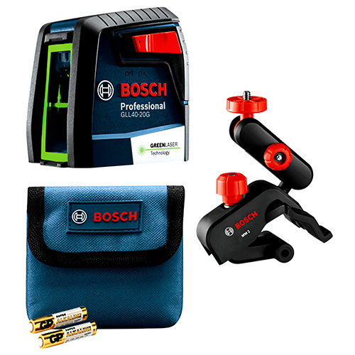  Bosch Green-Beam Self-Leveling Cross-Line Laser - GLL40-20G