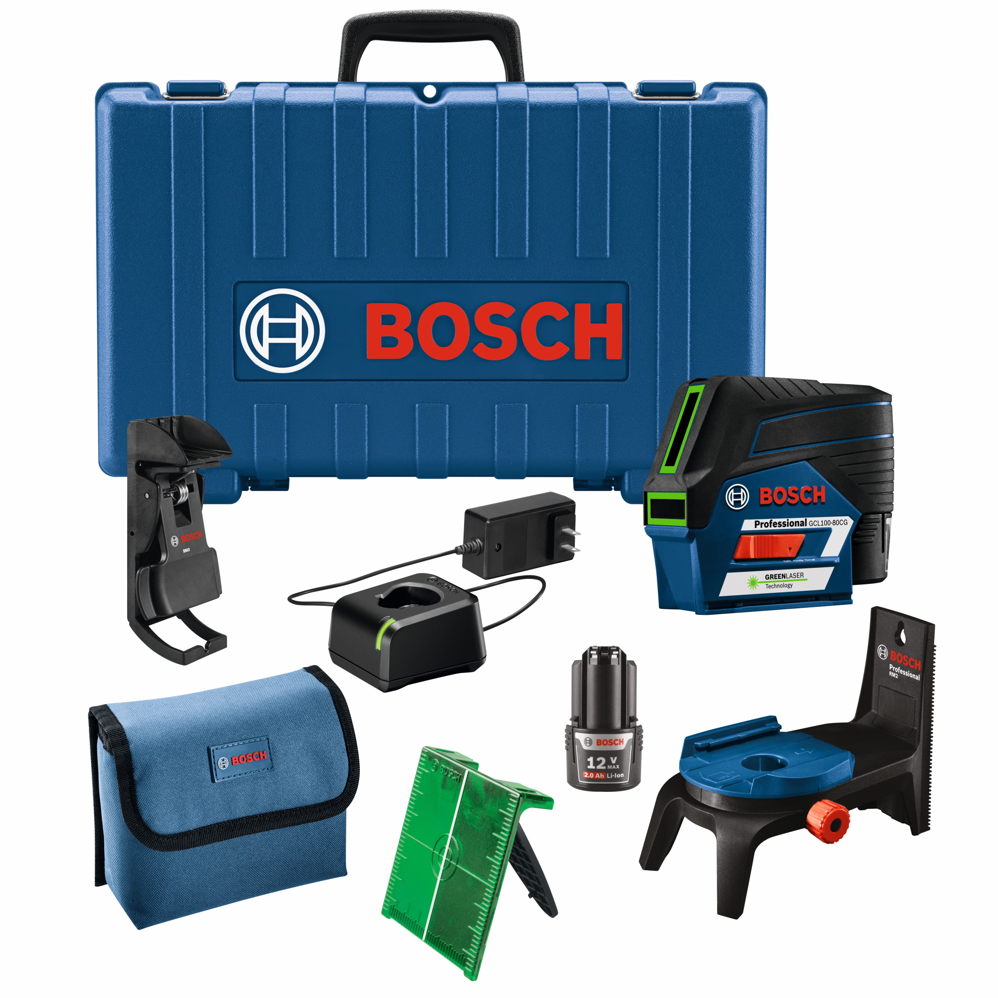 Bosch 12V Max Connected Green-Beam Cross-Line Laser with Plumb