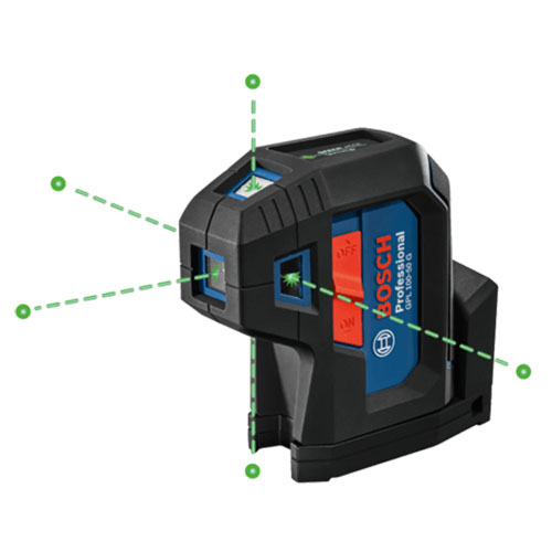 Bosch Green-Beam 5-Point Self-Leveling Alignment Laser - GPL100-50G