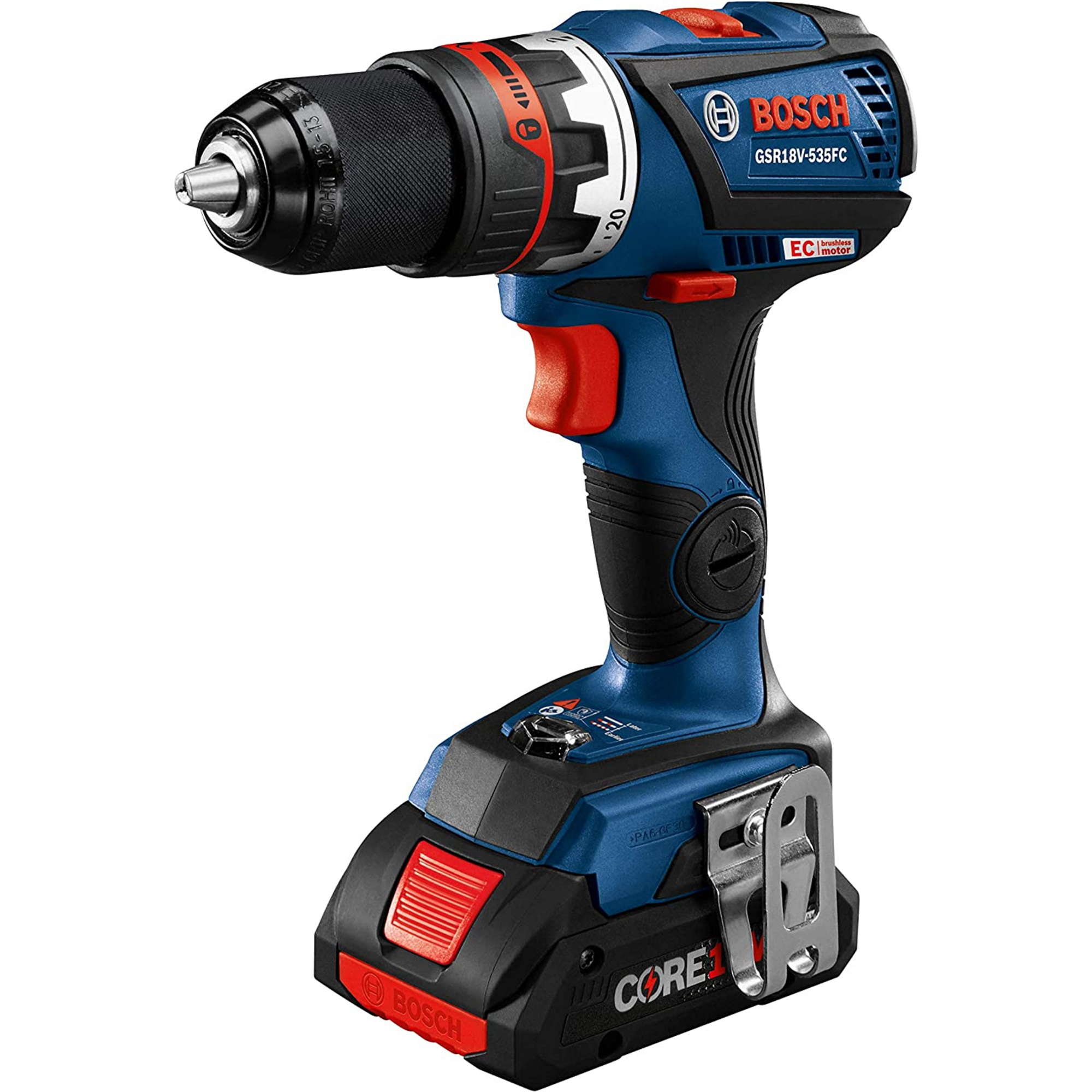 Bosch 18V Chameleon Drill/Driver w/ 5-In-1 Flexiclick System and 4.0 Ah CORE18V Compact Battery - GSR18V-535FCB15