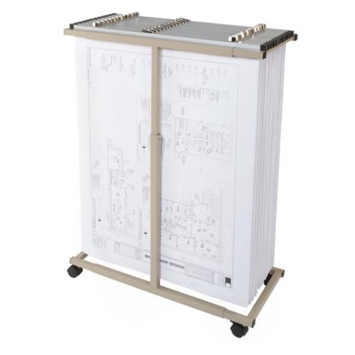 Brookside Design Premium Mobile Plan Center Blueprint Rack MV1236 Bundle (includes Dozen 36 Clamps)