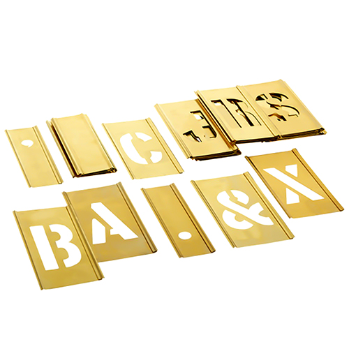  CH Hanson 33-Pieces &quot;SINGLE LETTER&quot; Interlocking Brass Stencil Set - (5 Sizes Available)