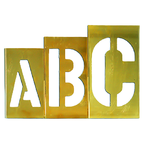 CH Hanson 33-Pieces Gothic Style &quot;OVERSIZED LETTER&quot; Interlocking Brass Stencil Set - (3 Sizes Available)