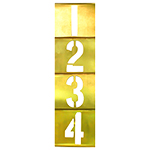 CH Hanson 3" 13-Pieces "VERTICAL COMPOSITION NUMBERS" Interlocking Brass Stencil Set - 10177 ET15012