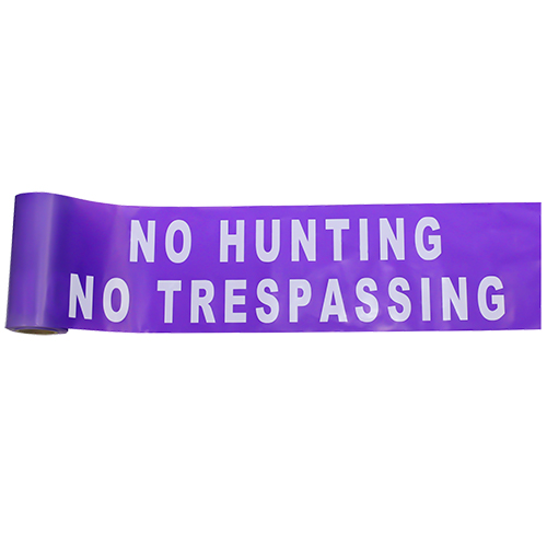  CH Hanson 100 ft. x 6 in. &quot;NO HUNTING NO TRESPASSING&quot; Purple Barricade Tape - 12 Rolls - 15150