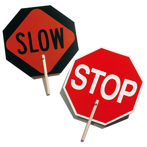  CH Hanson 10&quot; Stop/Slow Sign with Wood Handle - 55450