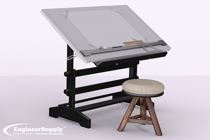 Nouvel Drafting Table w/ Plan Drawer - SBD-3D