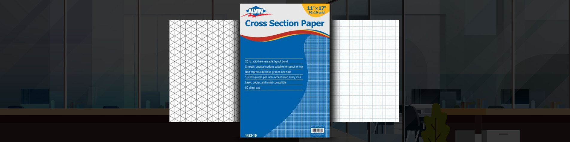 Translucent Architectural Vellum Paper Drafting Sheets 11x17 with Engineer Title Block (20 Pieces)