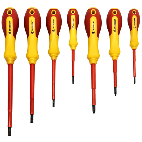  Crescent Tools 7 Pieces - VDE Insulated Screwdriver Set - CTVDESDS
