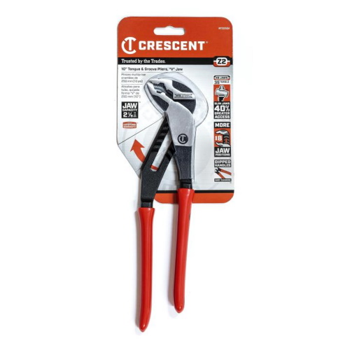 Crescent 10" Z2 K9™ V-Jaw Dipped Handle Tongue and Groove Pliers - RTZ210V