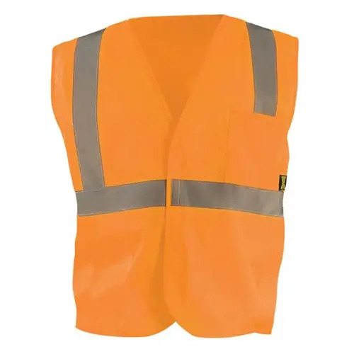  Custom Safety USA Custom High-Vis Mesh Safety Vest - ANSI Class 2, Logo Printing, Orange - (8 Sizes Available)