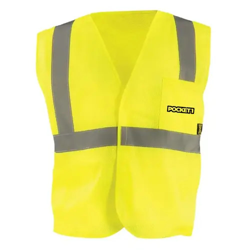  Custom Safety USA Custom High-Vis Mesh Zipper Safety Vest - ANSI Class 2, Reflective, Type R, Yellow - (8 Sizes Available)