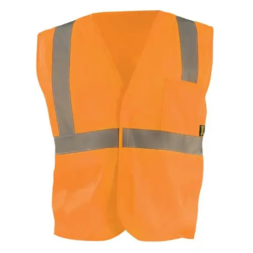  Custom Safety USA Custom High-Vis Mesh Zipper Safety Vest - ANSI Class 2, Reflective, Type R, S, Orange - (8 Sizes Available)
