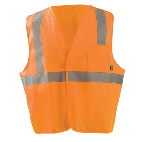  Custom Safety USA Custom ANSI Class 2 5-Point Breakaway Mesh Safety Vest - Reflective, Zipper, Logo Printing, High-Vis, Orange - (8 Sizes Available)