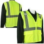 Custom Safety USA Class 2 Type R Hi-Vis Self Extinguishing Custom Safety Vest, Yellow - (8 Sizes Available) ET18733