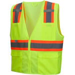 Pyramex RVZ2310 Type R Class 2 Two-Tone Surveyor Safety Vest, Lime - (8 Sizes Available) ET18741